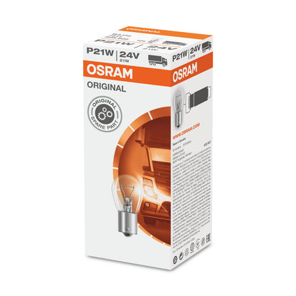 OSRAM ORIGINAL - METALEN BASIS - P21W - 24V Extra gloeilamp