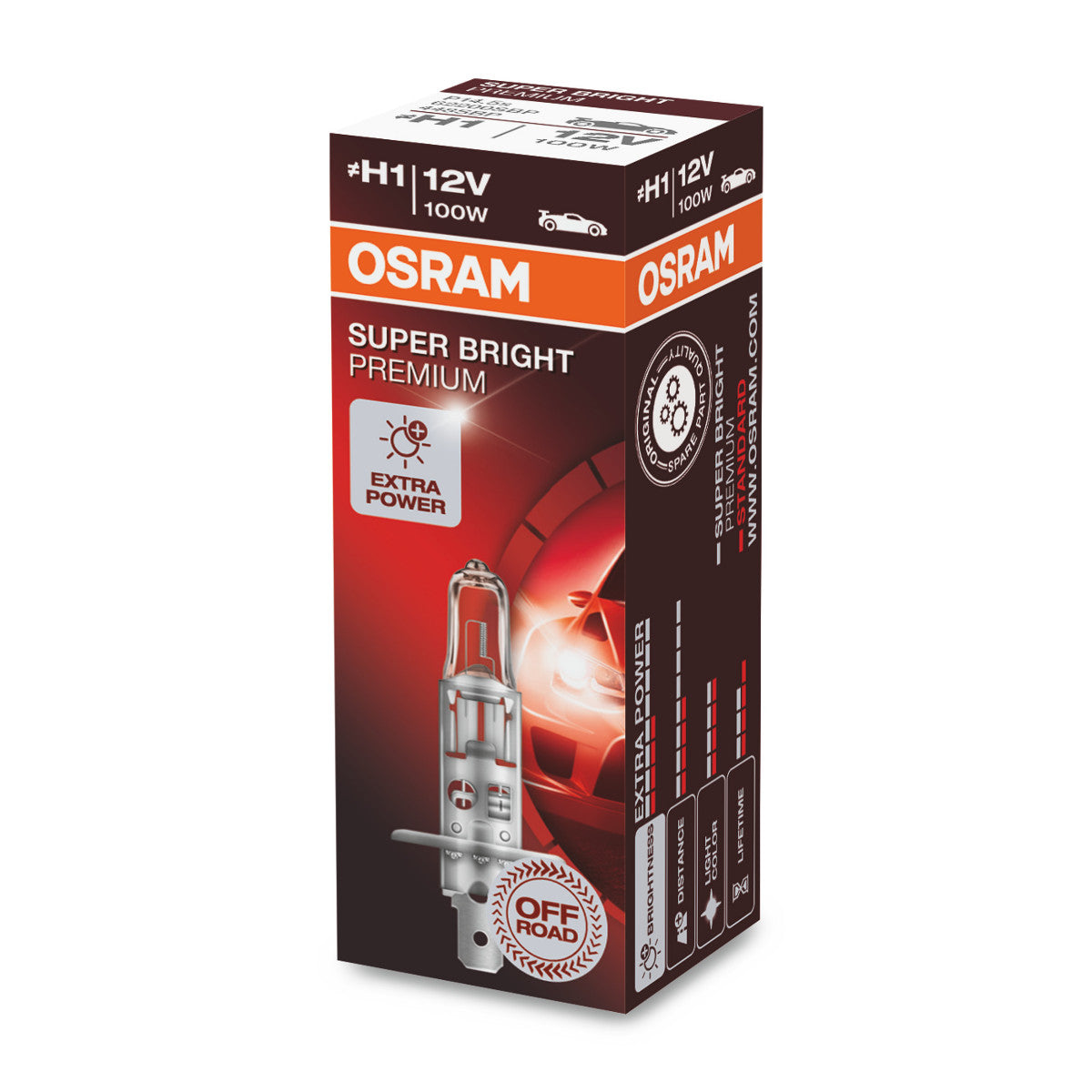 OSRAM SUPER BRIGHT PREMIUM - SUPER BRIGHT - Offroad H1 - P14 -5s Halogeenkoplamp