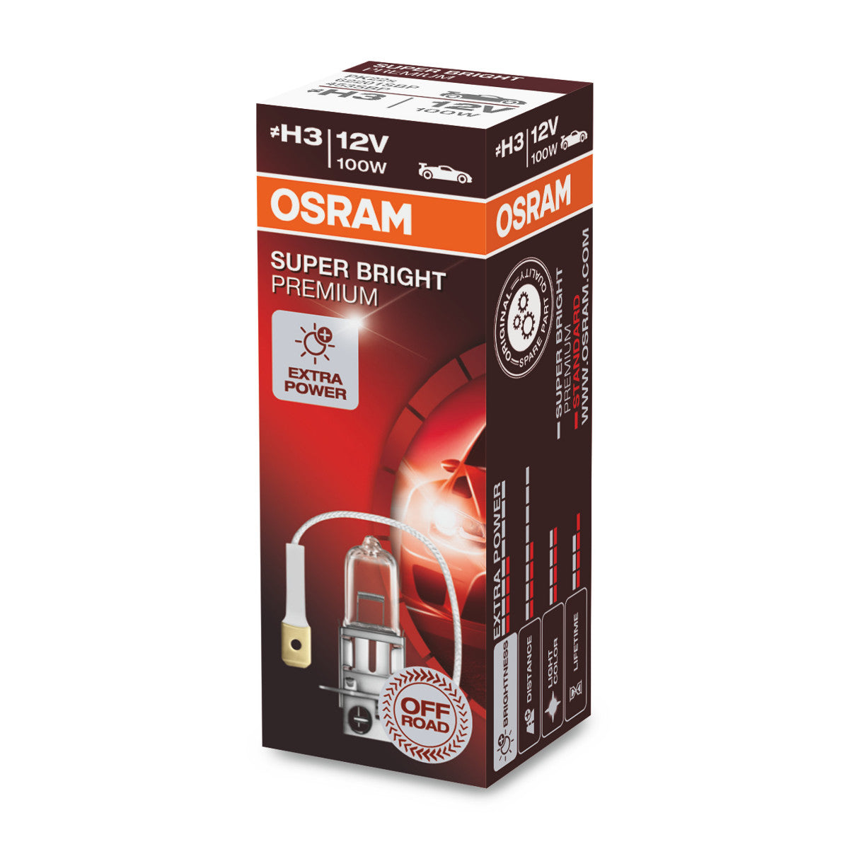 OSRAM SUPER BRIGHT PREMIUM - SUPER BRIGHT - Offroad H3 - PK22s Halogeenkoplamp