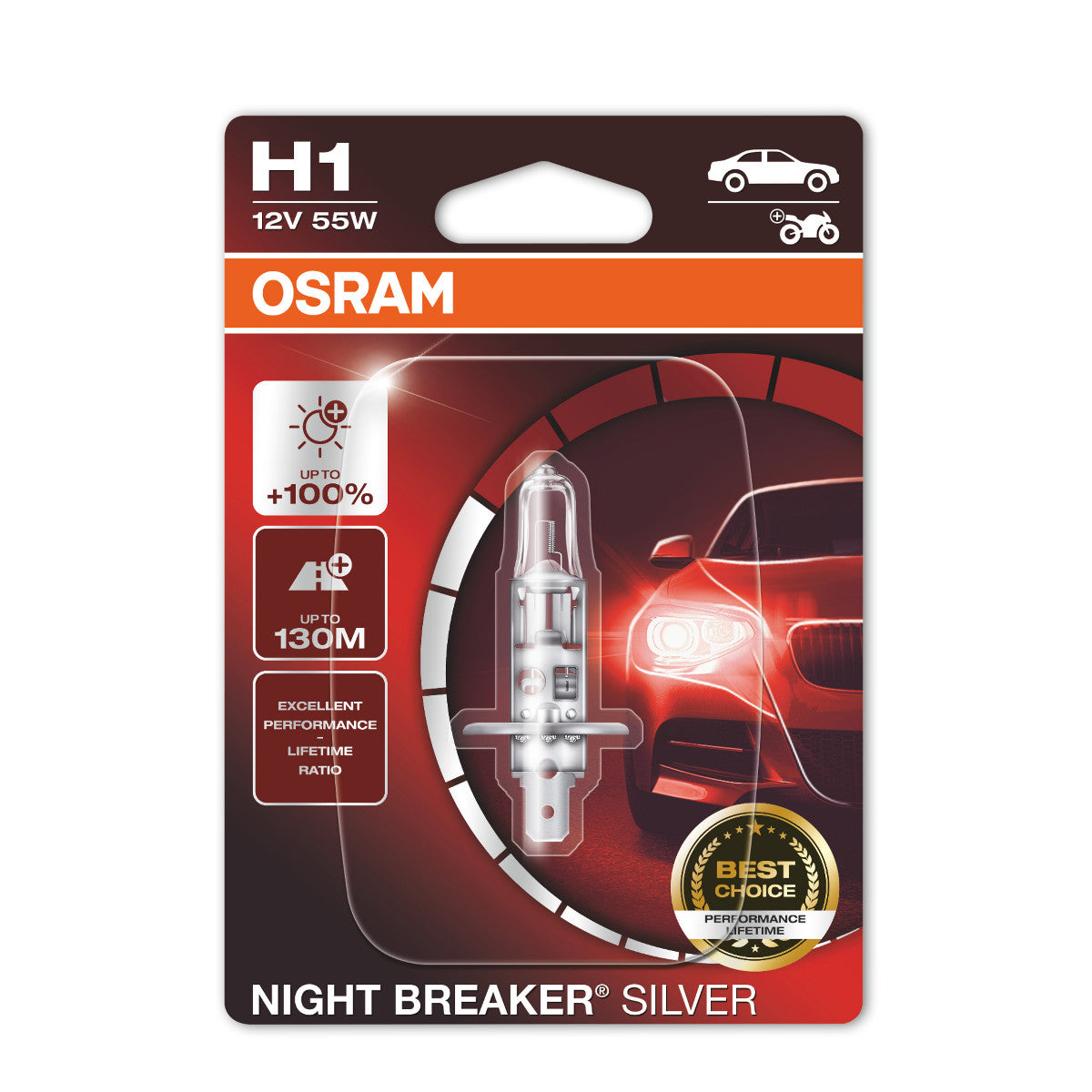 OSRAM NIGHT BREAKER® SILVER H1 enkele blisterverpakking