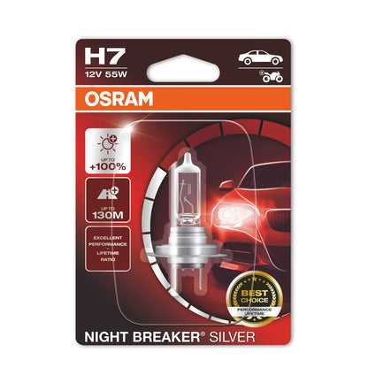 OSRAM NIGHT BREAKER® SILVER H7 enkele blisterverpakking