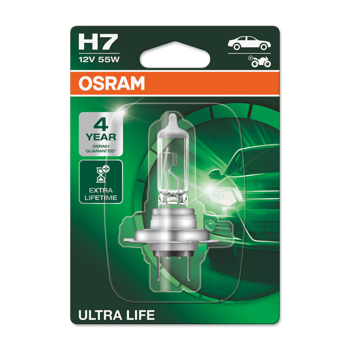 OSRAM ULTRA LIFE - H7 Halogeenkoplamplamp - Enkele blister