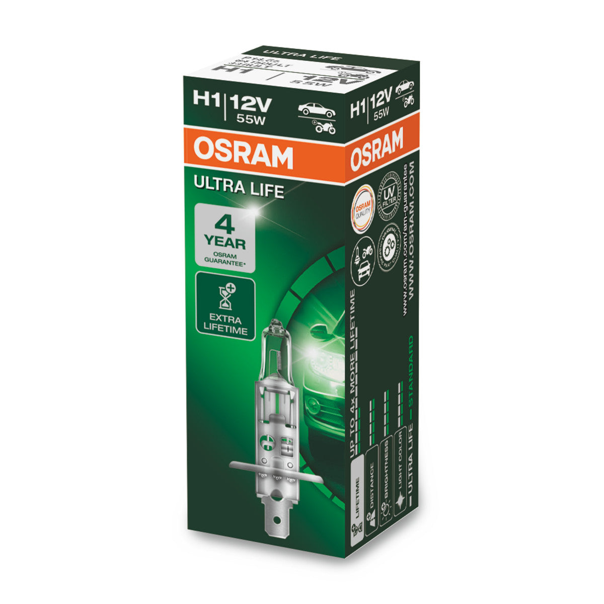 OSRAM ULTRA LIFE - H1 Halogeen koplamplamp - Vouwdoos