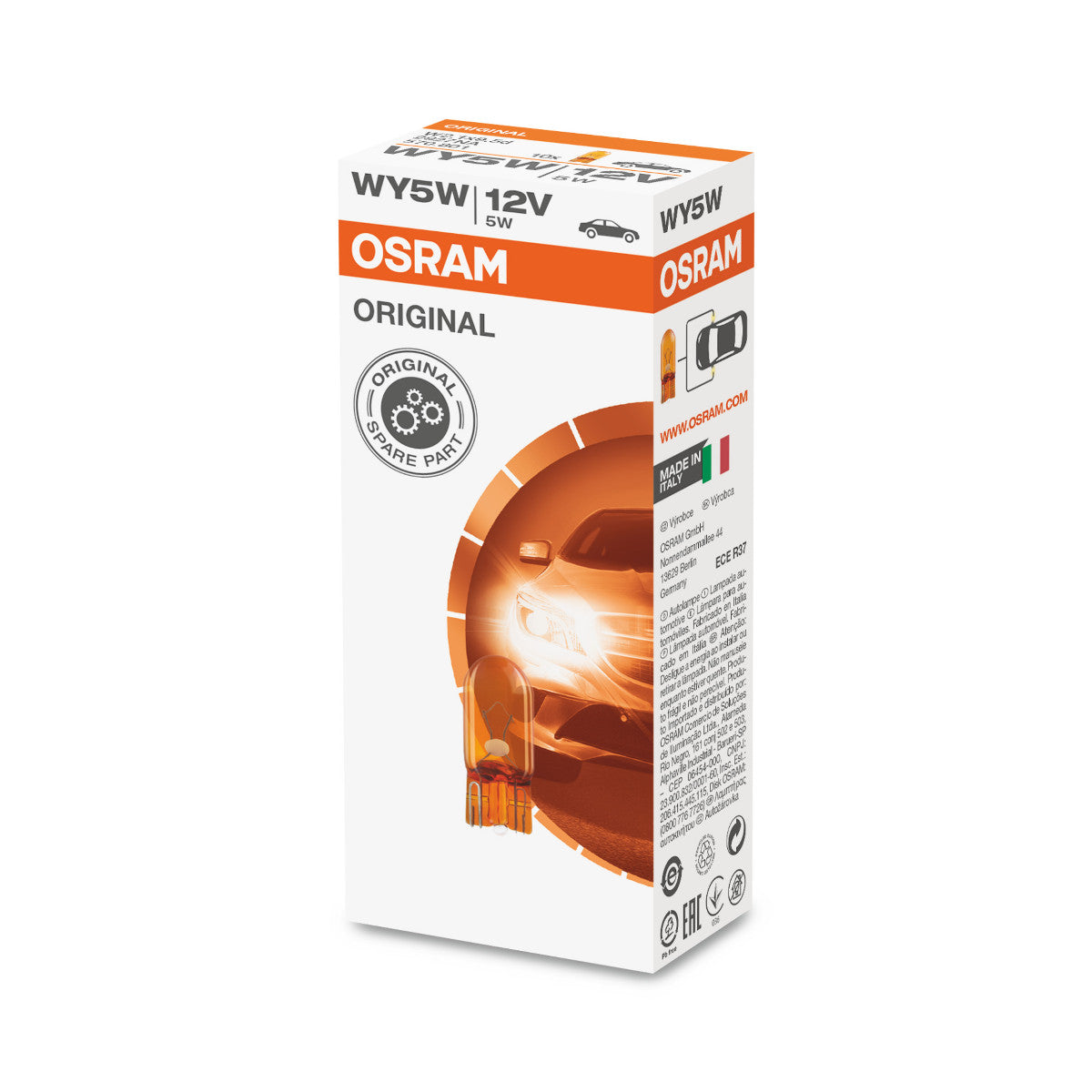 OSRAM ORIGINAL - WEDGE BASE - WY5W - 12V Extra gloeilamp