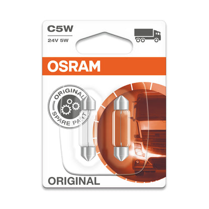 OSRAM ORIGINAL FESTOON - 5W - 24V - 36mm Extra gloeilamp - 2-PACK