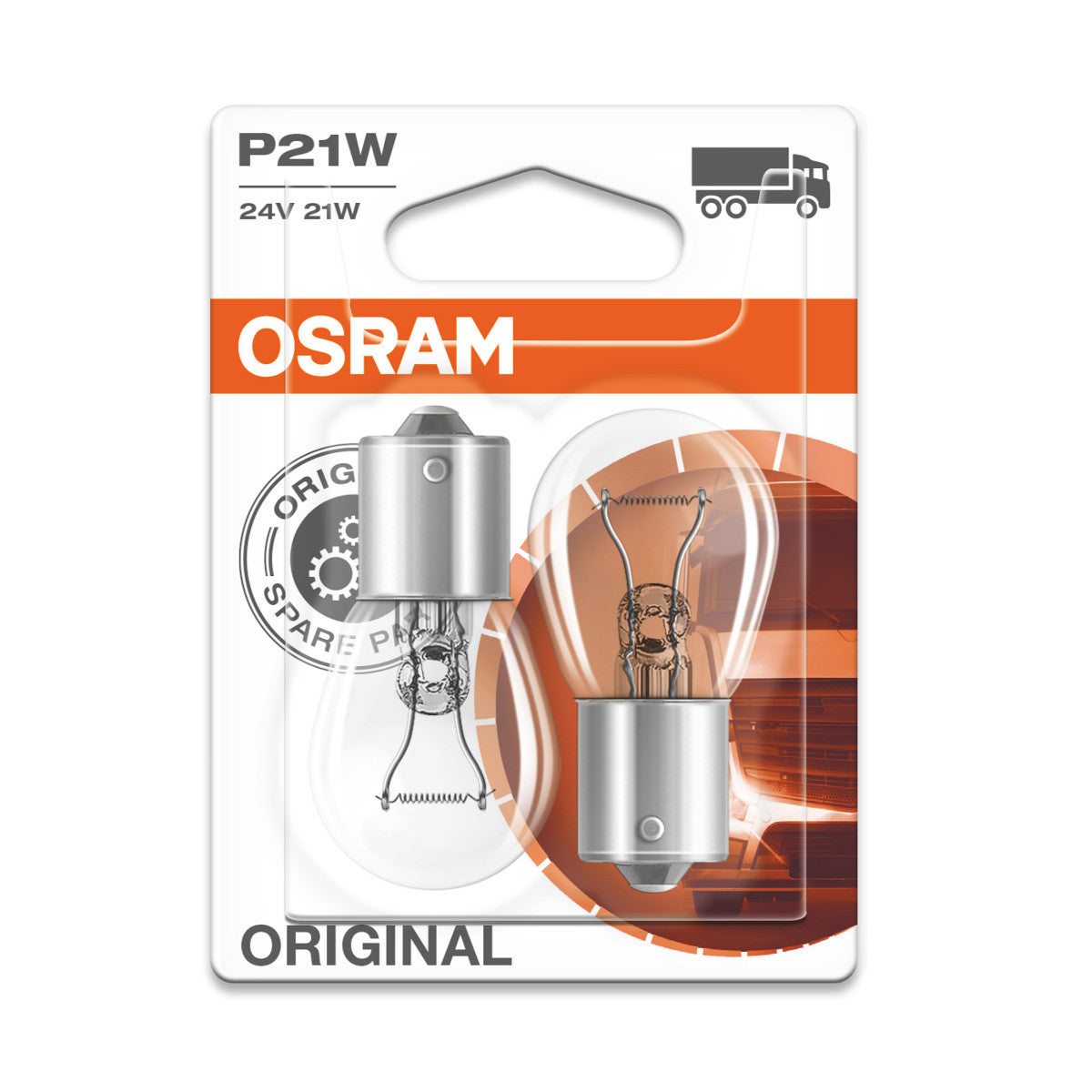 OSRAM ORIGINAL - METALEN BASIS - P21W Extra gloeilamp - BA15s - 24V