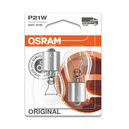 OSRAM ORIGINAL - METALEN BASIS - P21W Extra gloeilamp - BA15s - 24V