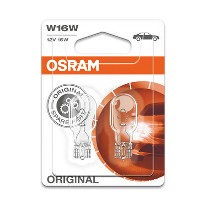 OSRAM ORIGINAL - WEDGE BASE - W16W Extra gloeilamp - 2-PACK