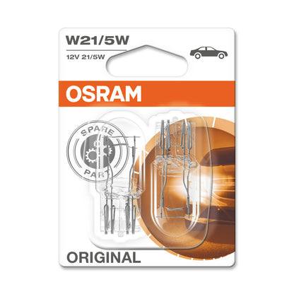 OSRAM ORIGINAL - WEDGE BASE - W21-5W Extra gloeilamp - 2-PACK