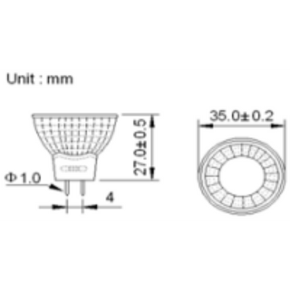 MR11 12V/24V 1W Glas